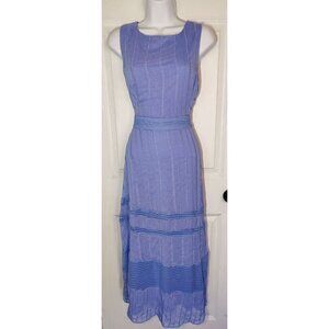 Taylor Embroidered Fit & Flare Purple/Blue Sleeveless Midi/Maxi Dress 10 NWOT